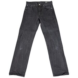 OrSlow Jeans Mens Small Black Denim Cotton‎ Logo Straight Leg Dark Wash 31x30